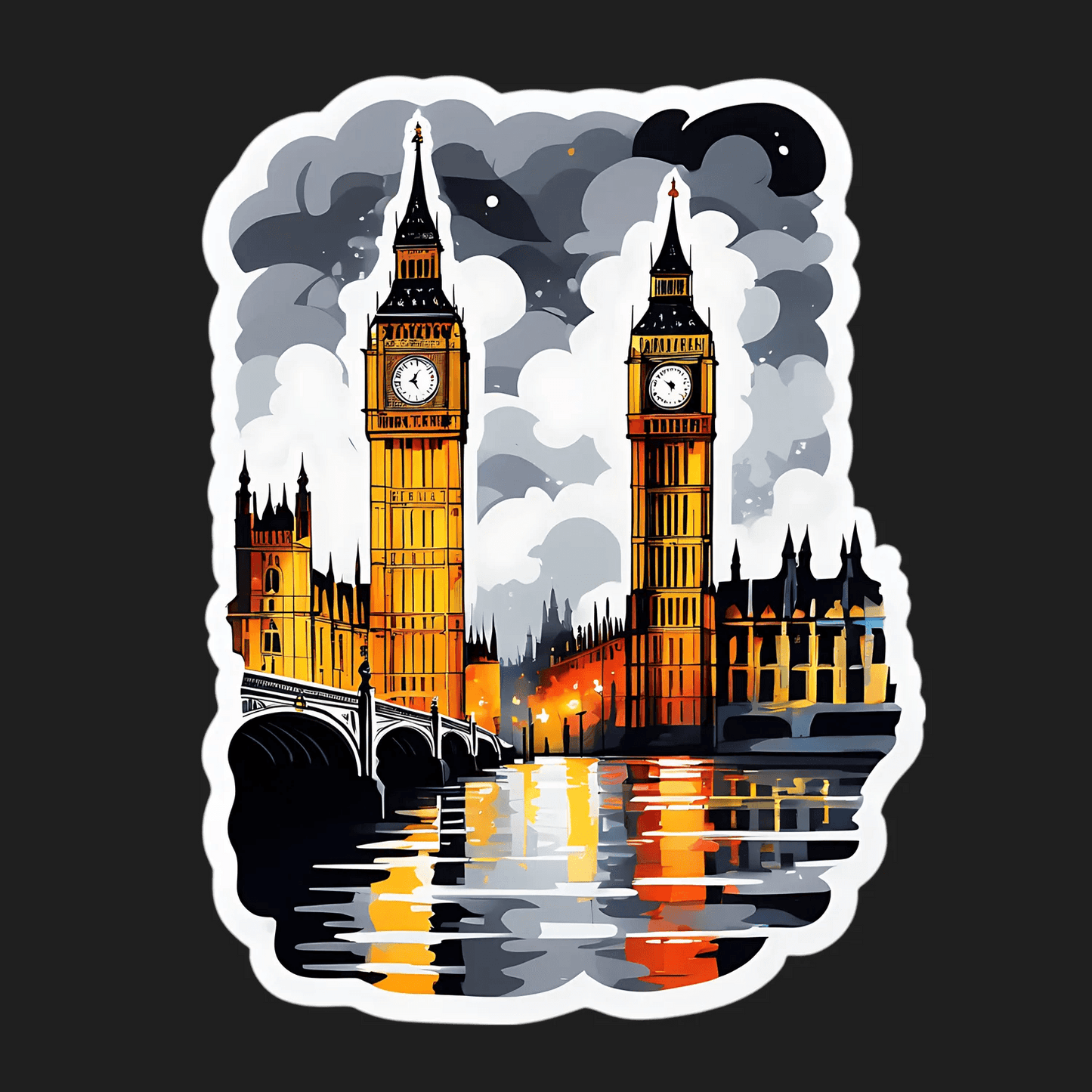 London Skyline - Sticker - Heat Press Transfer