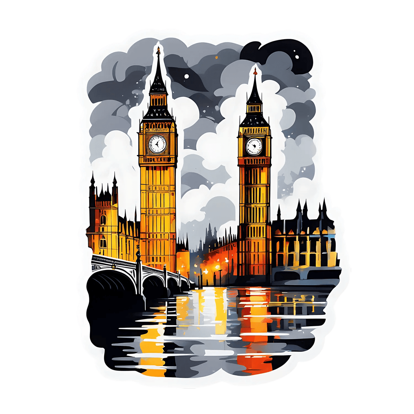 London Skyline - Sticker - Heat Press Transfer