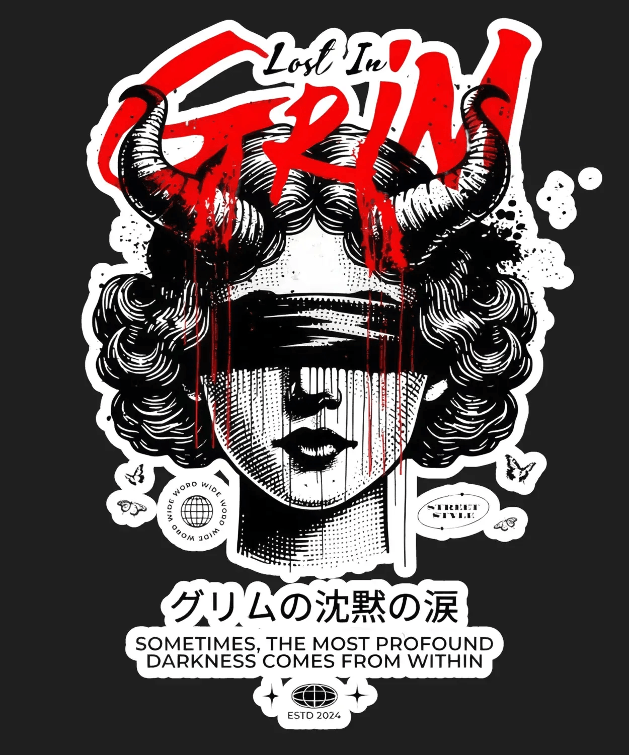 Lost in Grief - DTF Ready to Press (black_bg)
