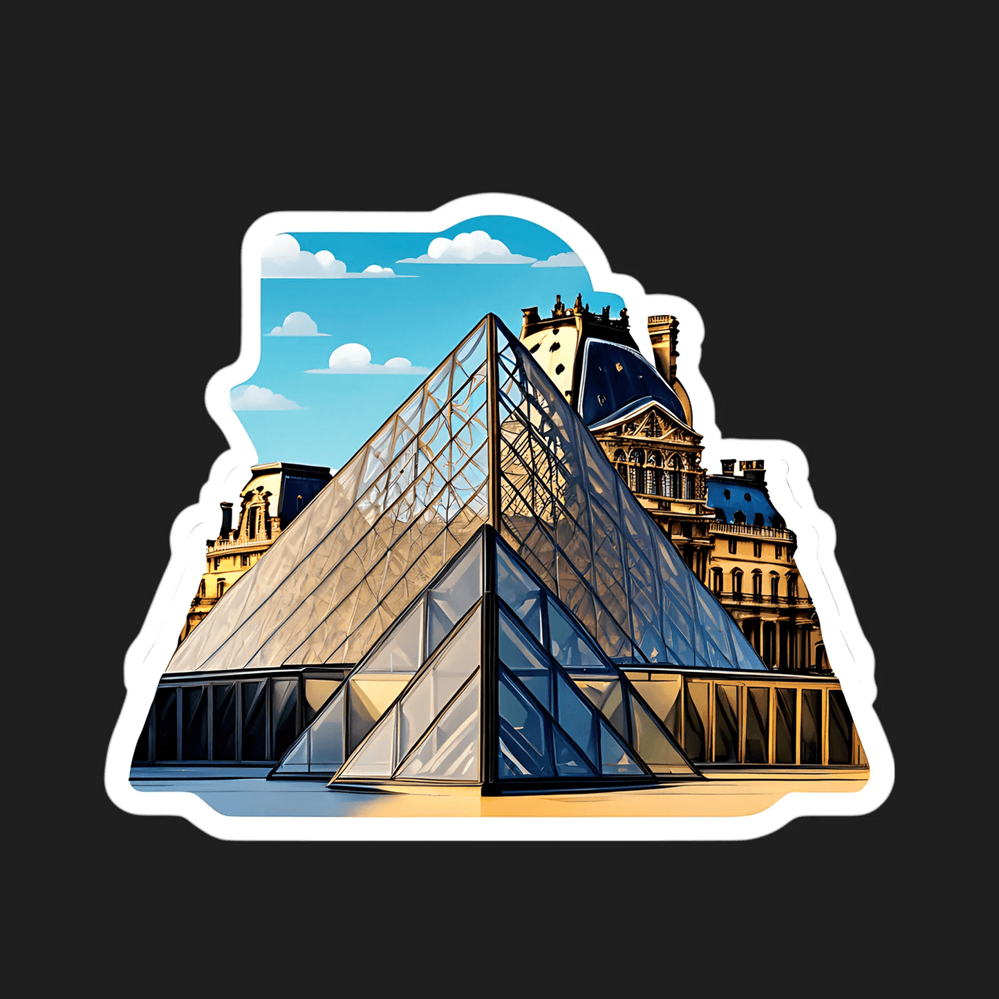 Louvre Pyramid View - Sticker - Heat Press Transfer