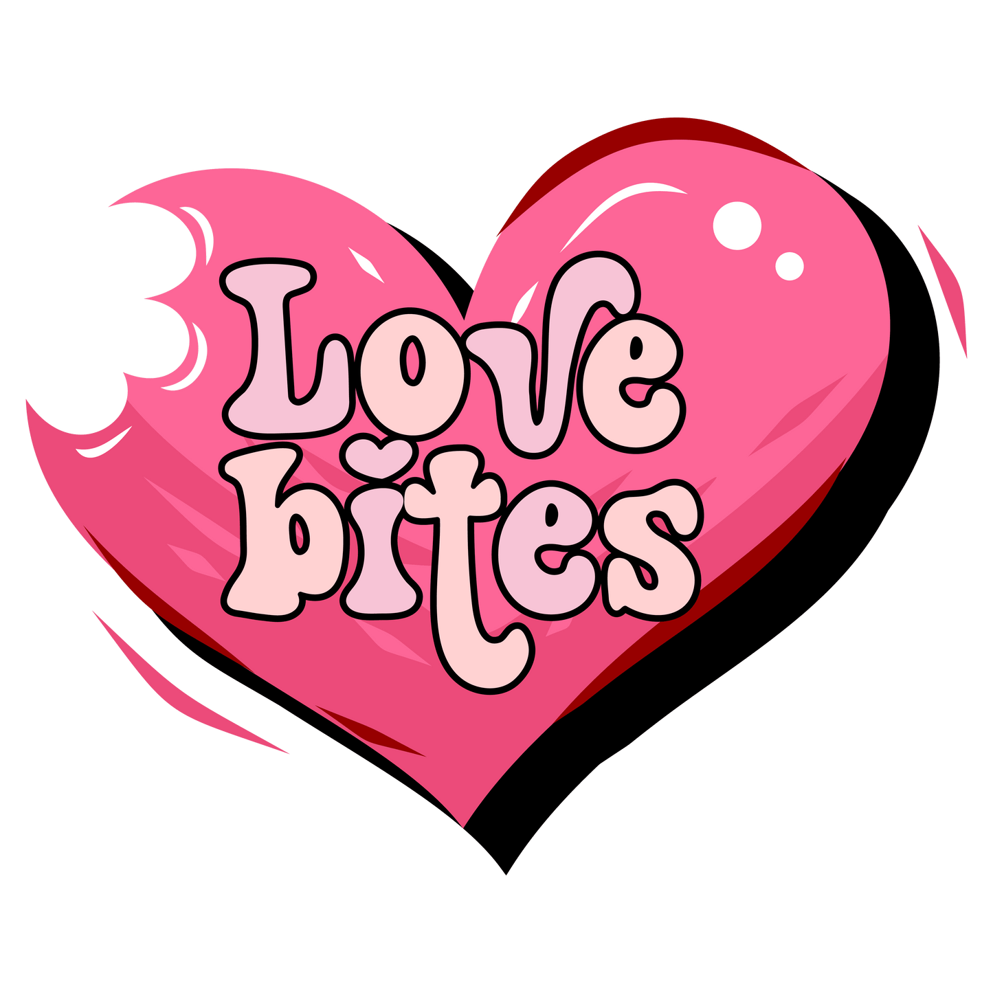 Love Bites Valentine's Day Design - DTF Ready To Press - Heat Press Transfer