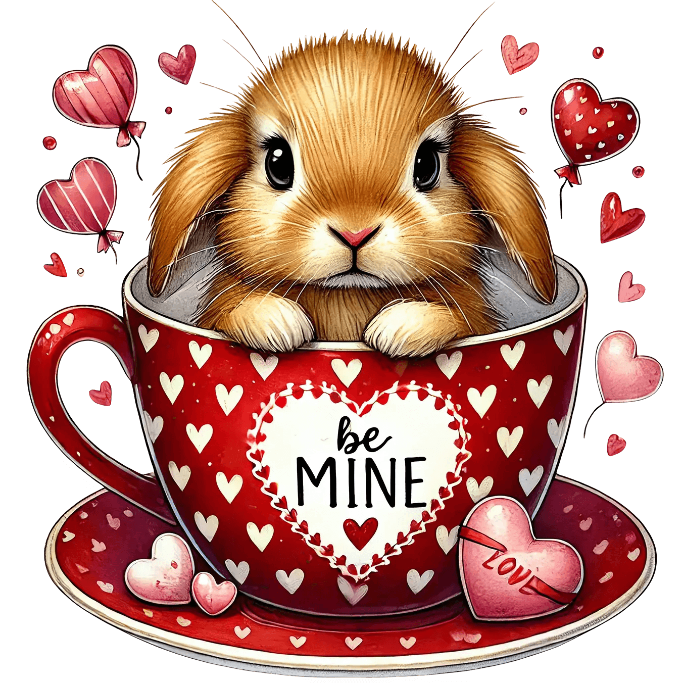 Love Bunny Valentine's Day Design | DTF Center - Heat Press Transfer