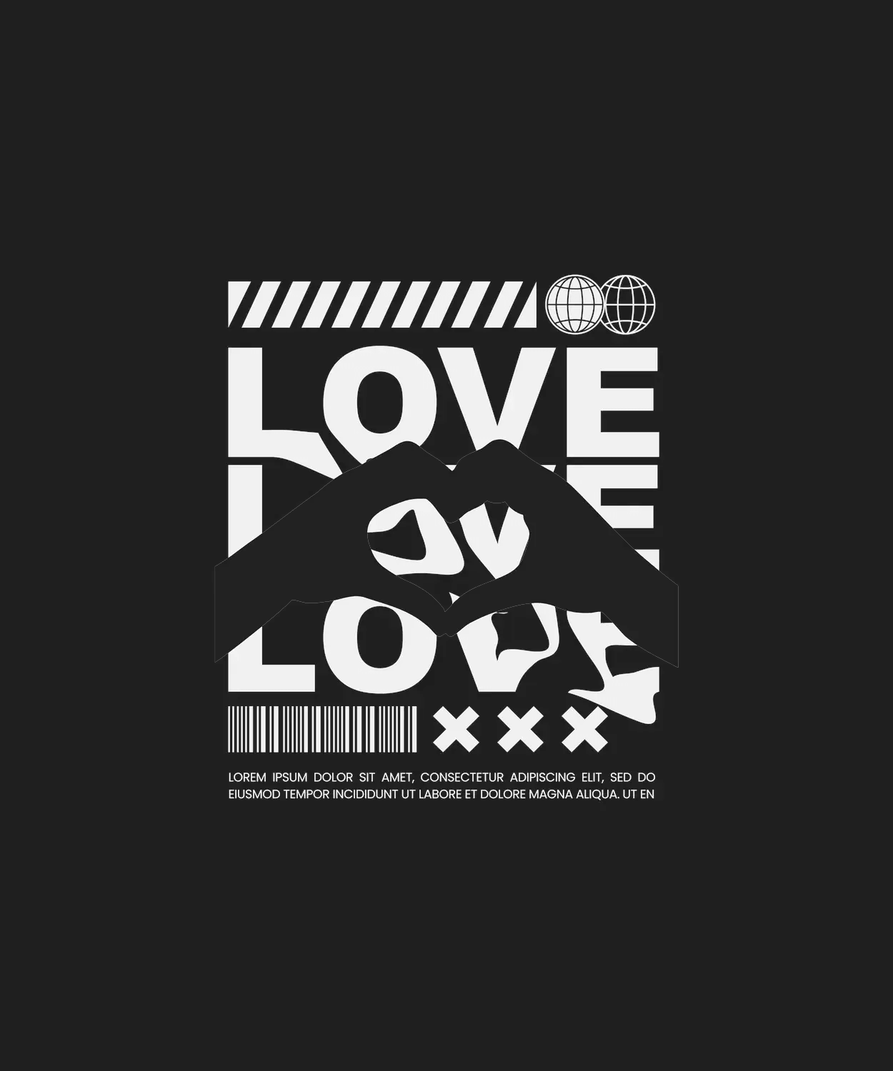 Love Clasp Hands - DTF Ready to Press (black_bg)