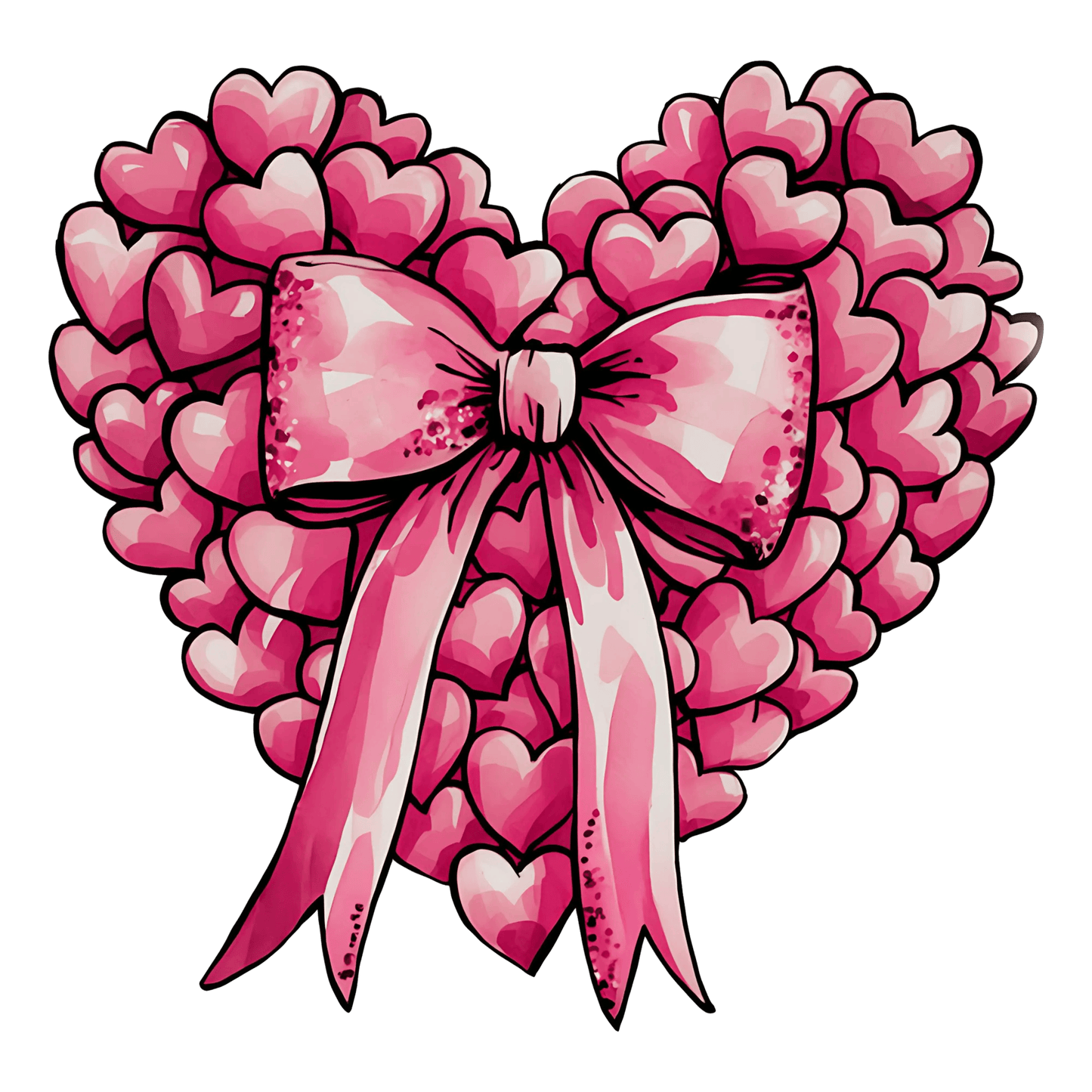 Love Ribbon Valentine's Day Design | DTF Center - Heat Press Transfer