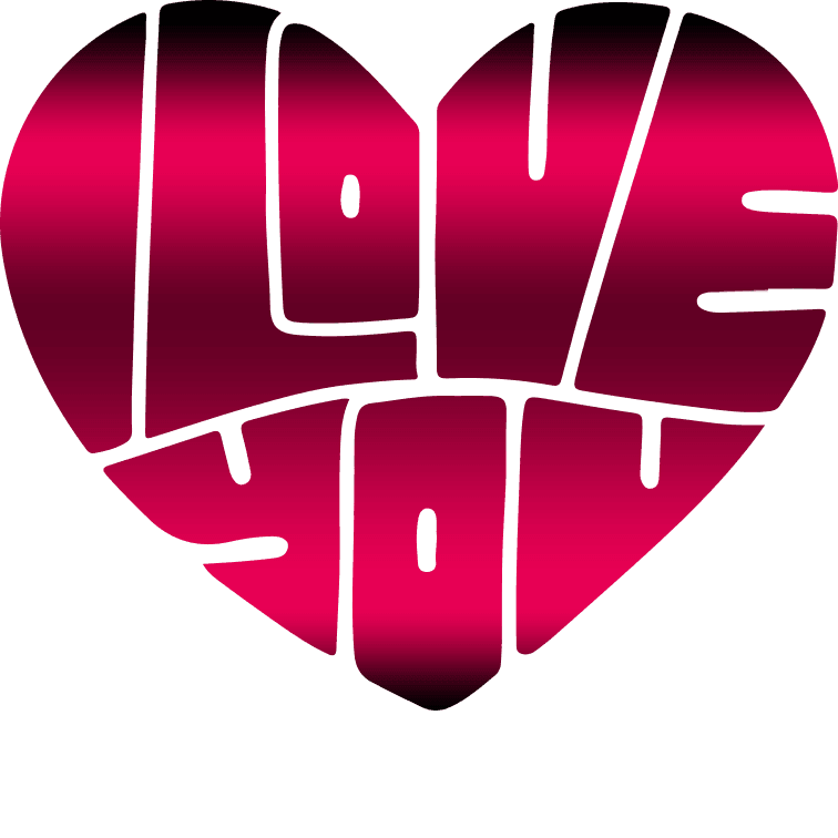 Love You Valentine's Day Design - DTF Ready To Press - Heat Press Transfer