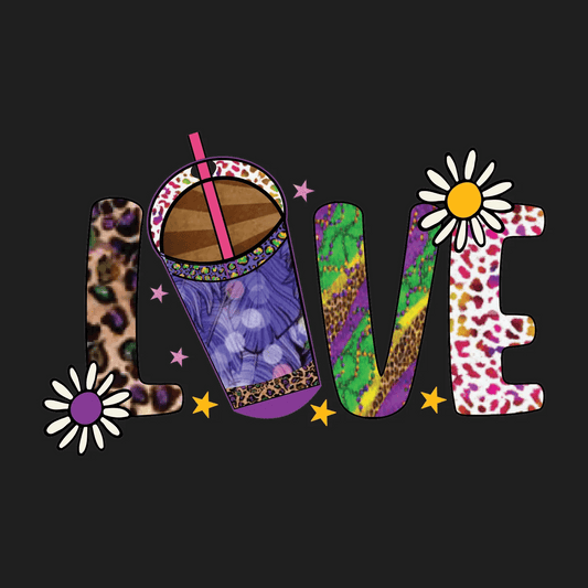 Love Coffee Design - DTF Ready to Press - Heat Press Transfer