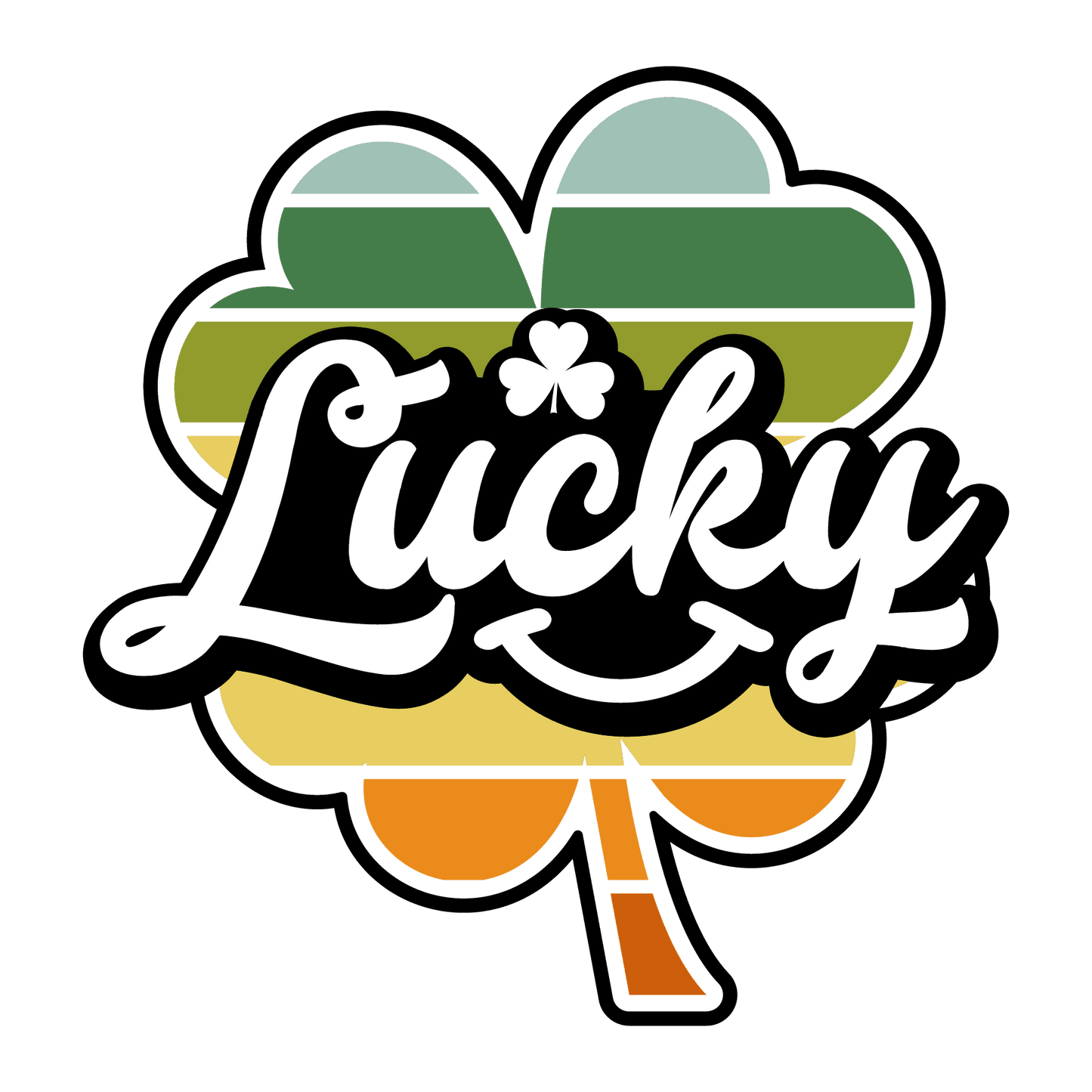 Lucky Clover Saint Patrick's Day Design - DTF Ready To Press - Heat Press Transfer