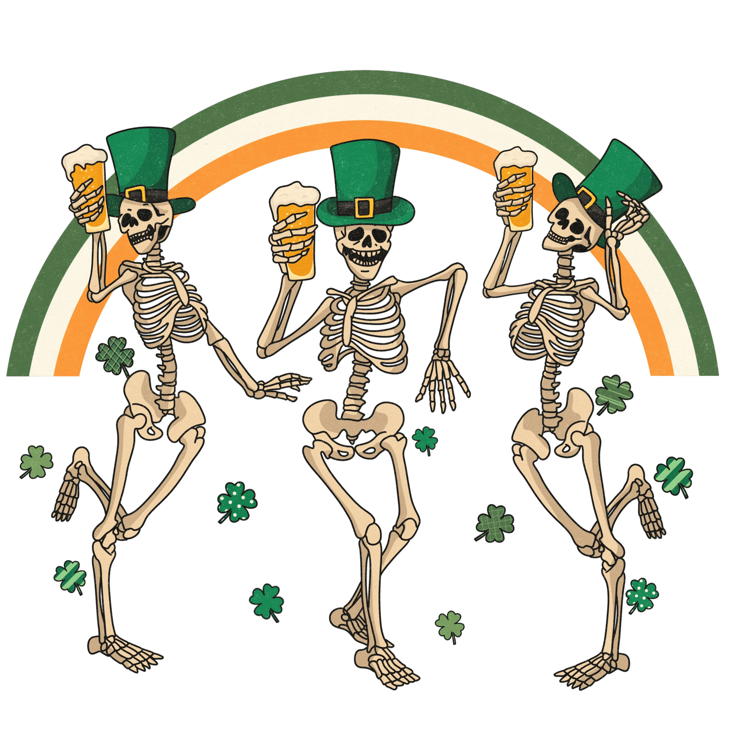 Lucky Day Beer Saint Patrick's Day Rainbow Design - DTF Ready To Press - Heat Press Transfer