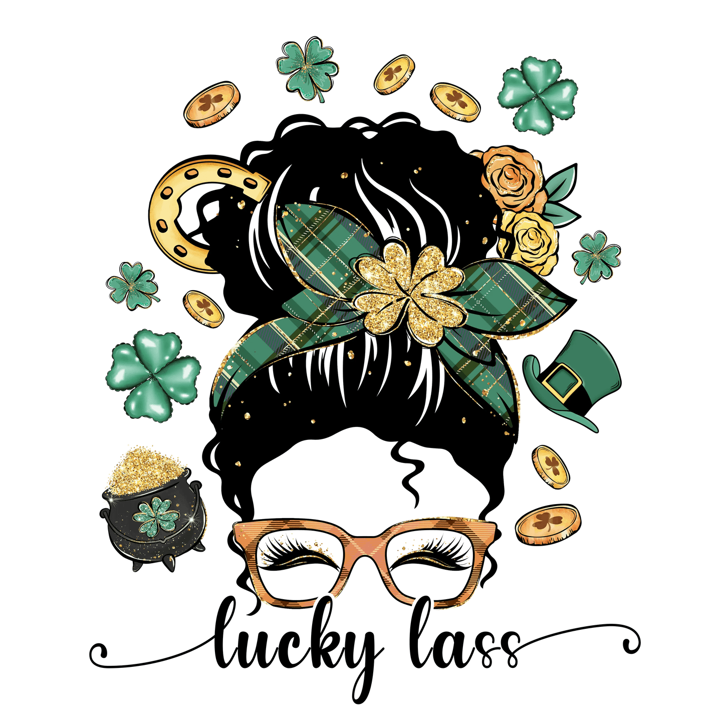 Lucky Lass St Patrick's Day Design - DTF Ready To Press - Heat Press Transfer