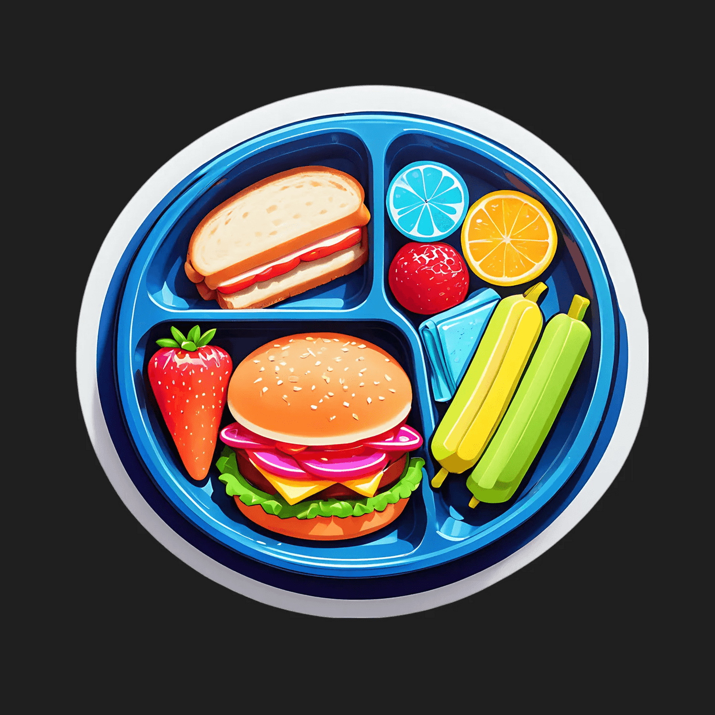 Lunch Tray Foods - Sticker - Heat Press Transfer