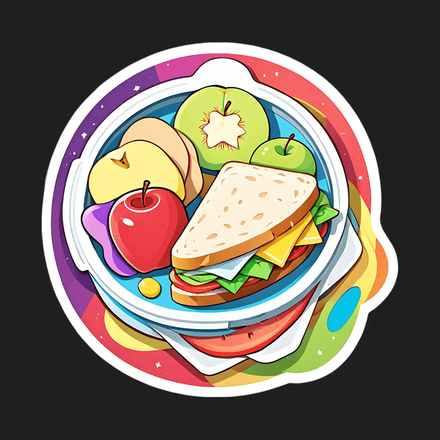 Lunchbox Delight - Colorful Sticker - Heat Press Transfer