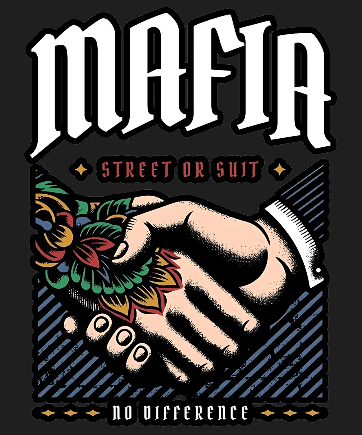 Mafia Street Art - DTF Ready to Press (black_bg)