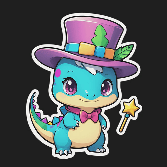 Magical Dinosaur - Cute Sticker - Heat Press Transfer
