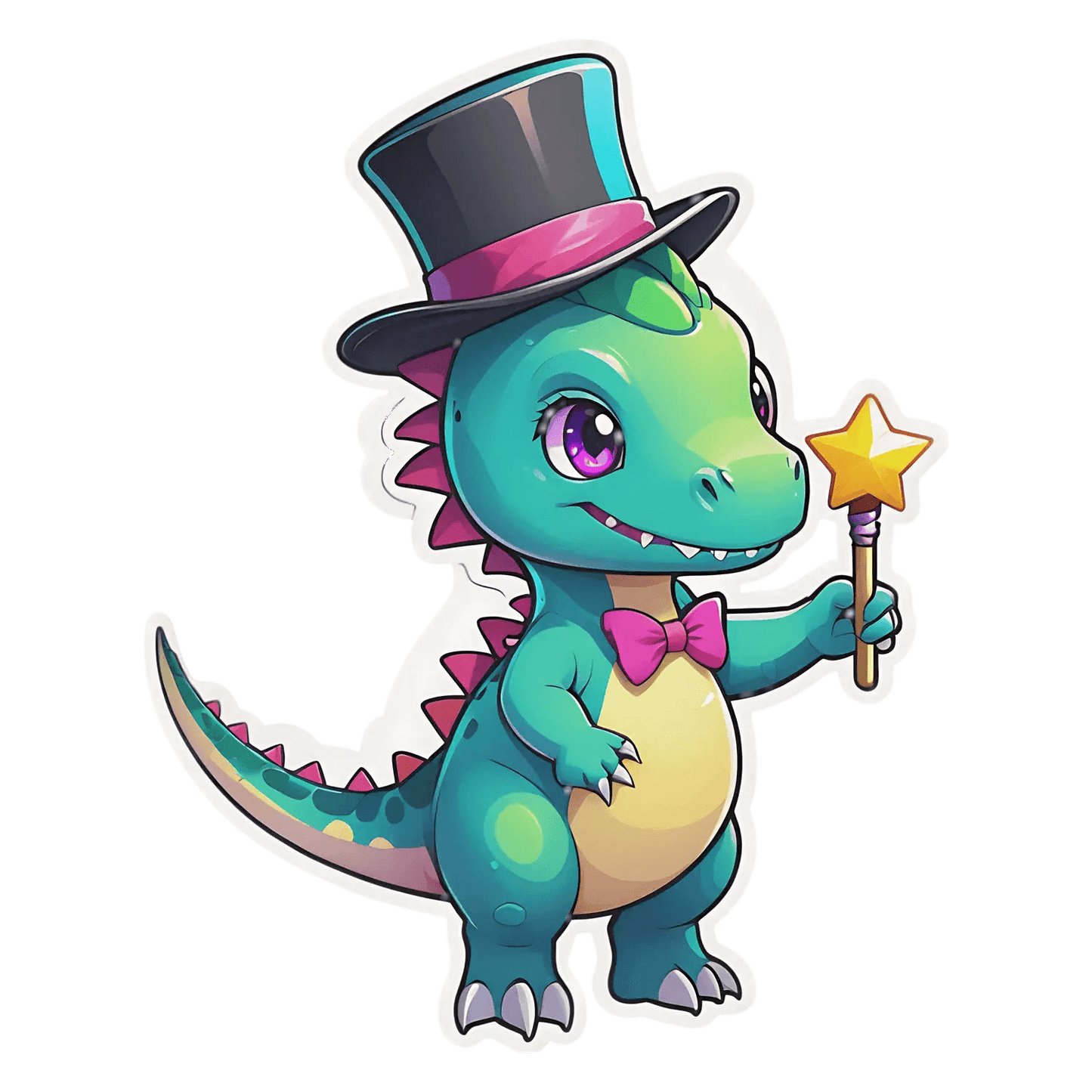 Magical Dinosaur Sticker - UV DTF - Heat Press Transfer