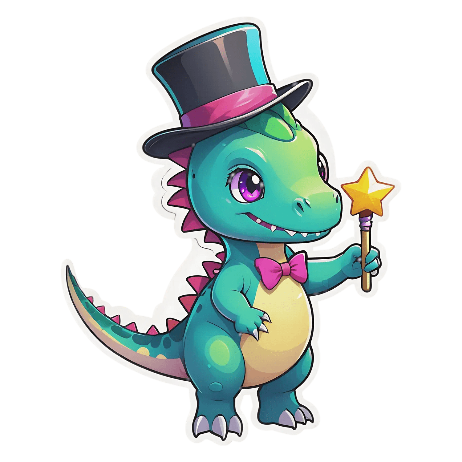 Magical Dinosaur Sticker - UV DTF - Heat Press Transfer
