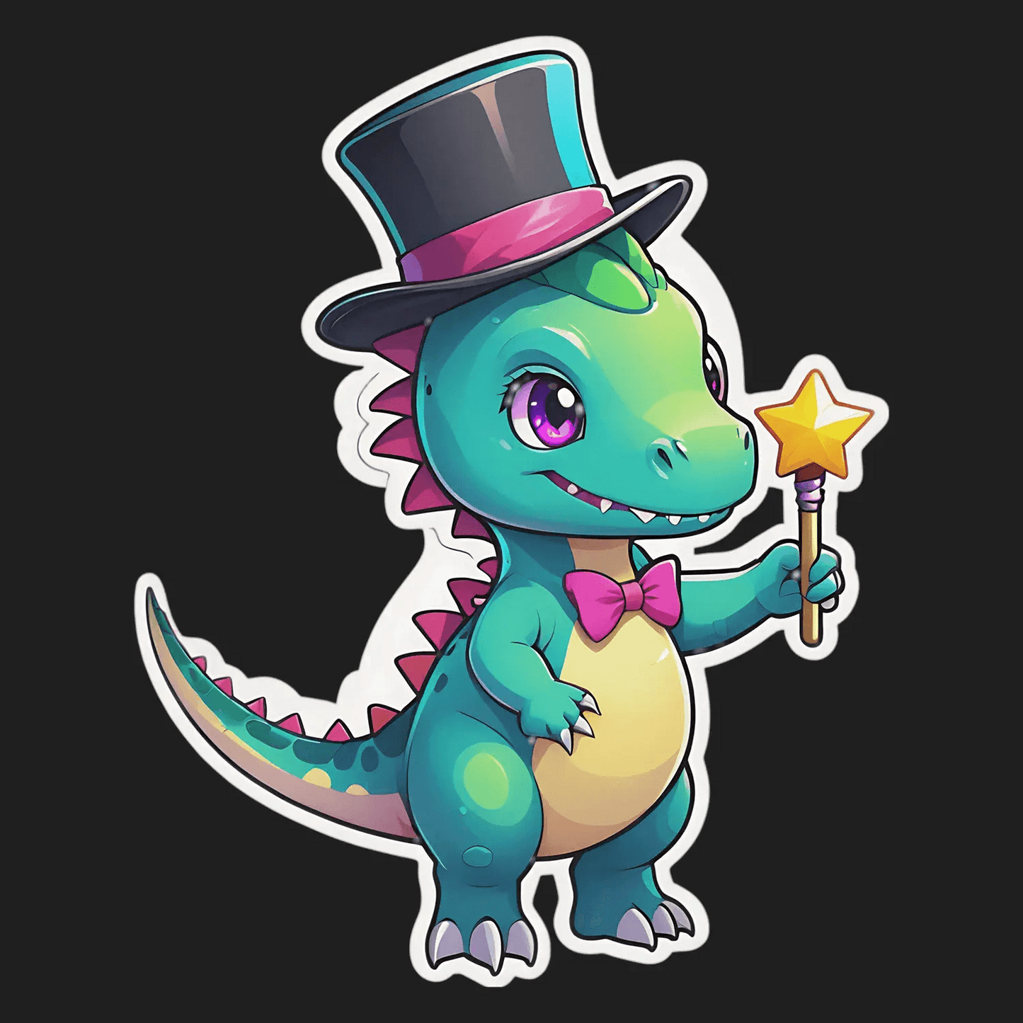 Magical Dinosaur Sticker - UV DTF - Heat Press Transfer