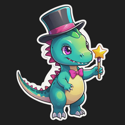 Magical Dinosaur Sticker - UV DTF - Heat Press Transfer