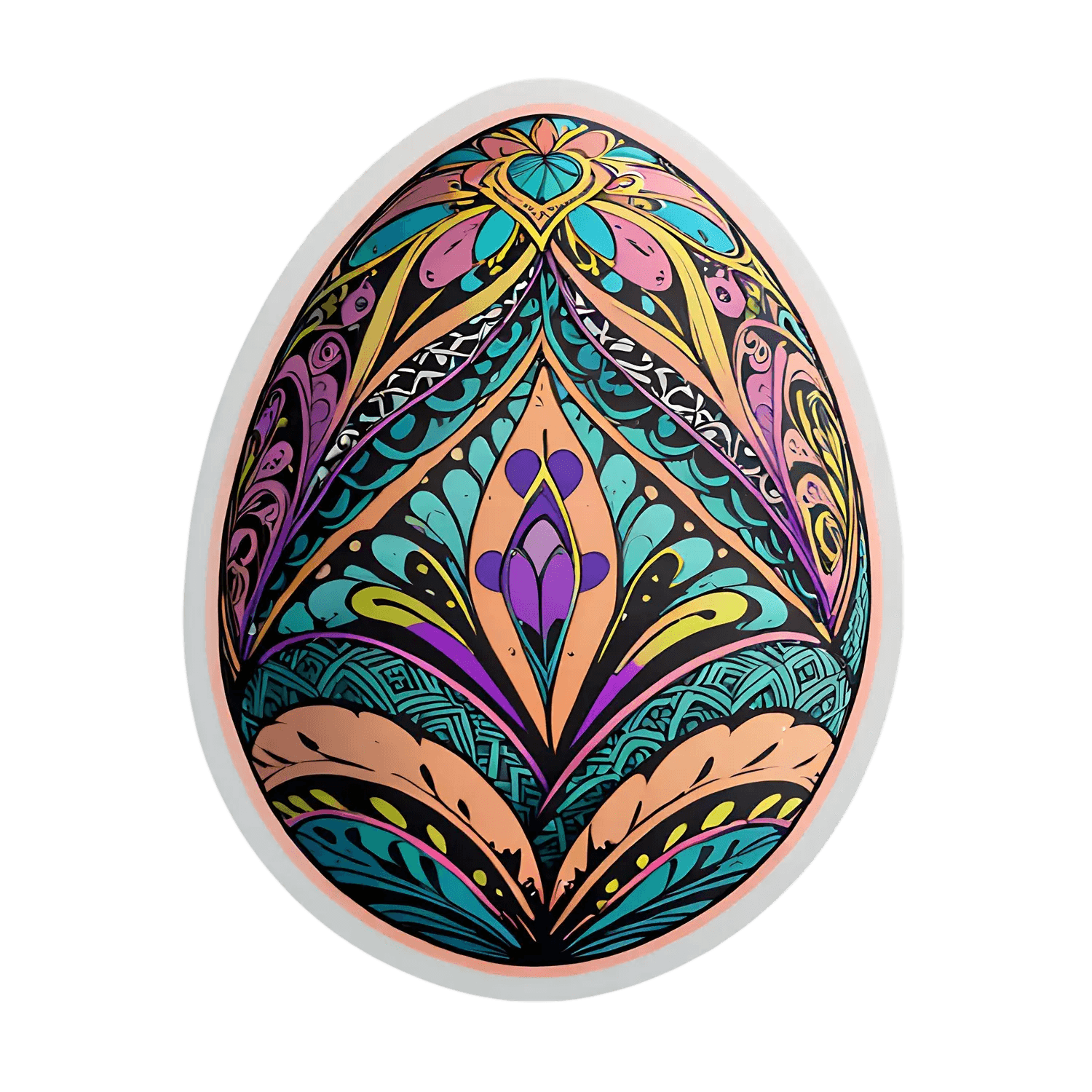 Mandala Art Sticker - Colorful UV DTF Design - Heat Press Transfer