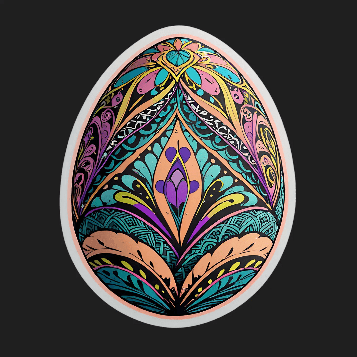 Mandala Art Sticker - Colorful UV DTF Design - Heat Press Transfer