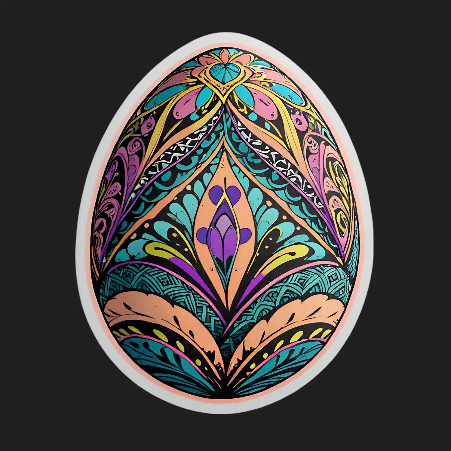 Mandala Art Sticker - Colorful UV DTF Design - Heat Press Transfer