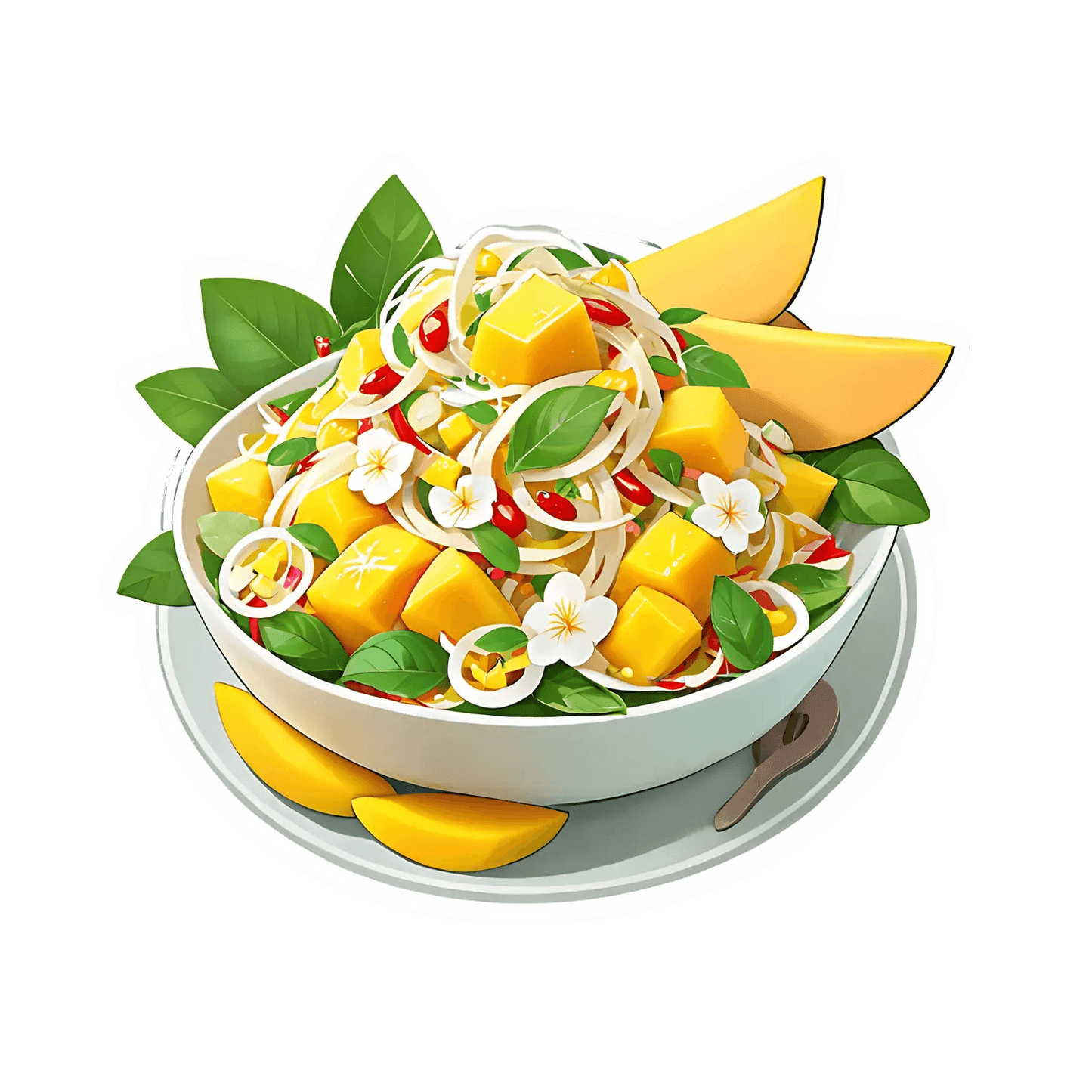 Mango Salad Bowl - Sticker - Heat Press Transfer