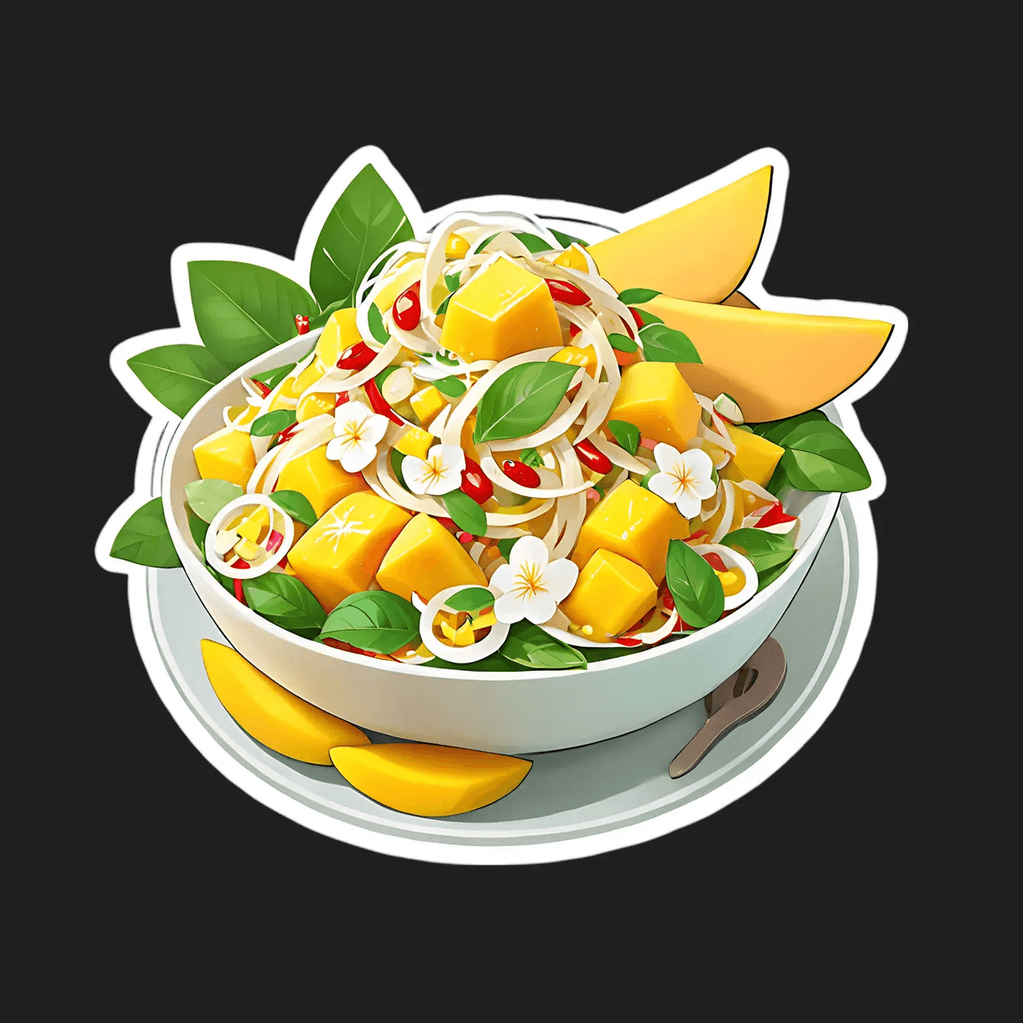 Mango Salad Bowl - Sticker - Heat Press Transfer