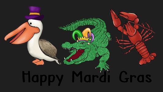 Mardi Gras Animals - DTF Ready to Press - Heat Press Transfer
