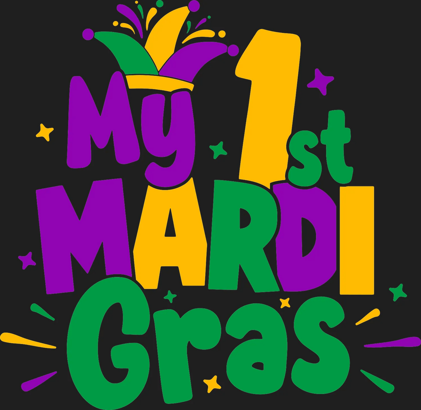 Mardi Gras Baby - DTF Ready to Press - Heat Press Transfer