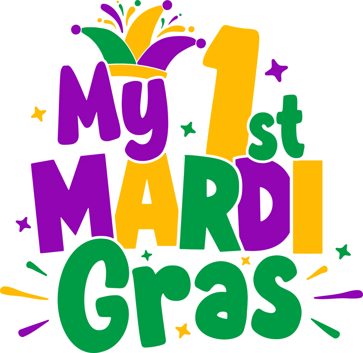 Mardi Gras Baby - DTF Ready to Press - Heat Press Transfer