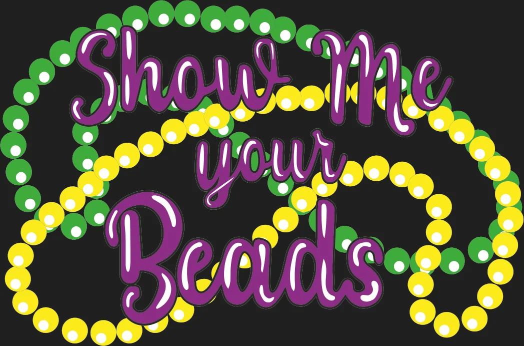 Mardi Gras Beads - DTF Ready to Press - Heat Press Transfer