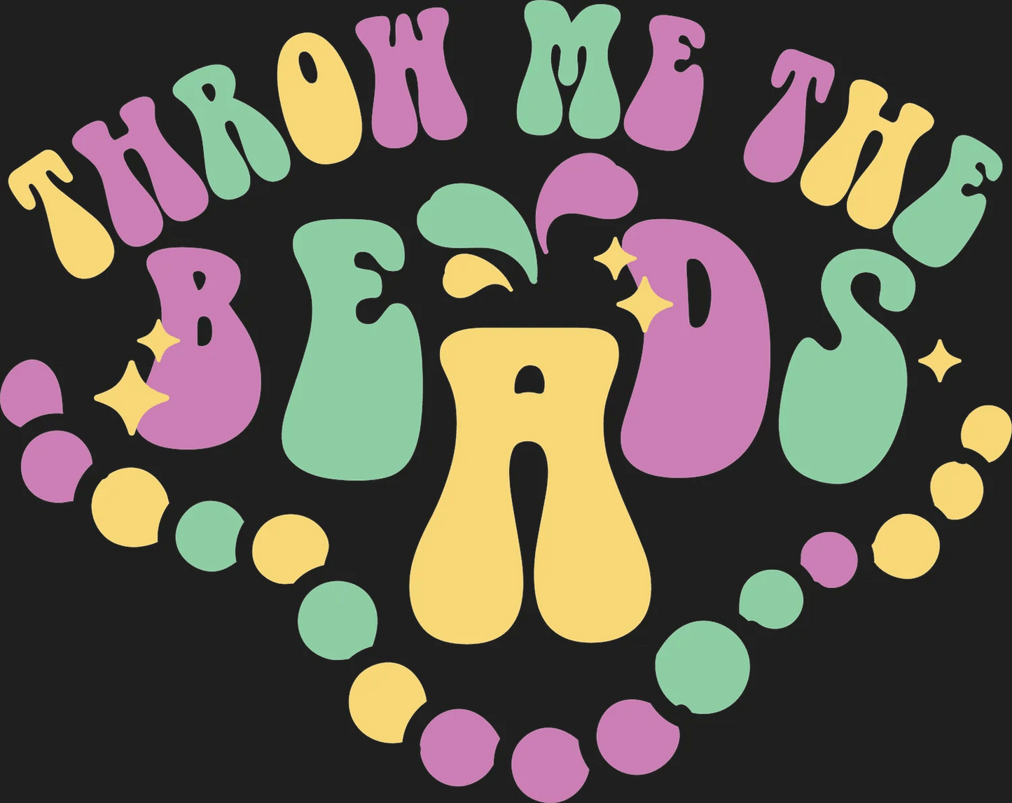 Mardi Gras Beads - DTF Ready to Press - Heat Press Transfer