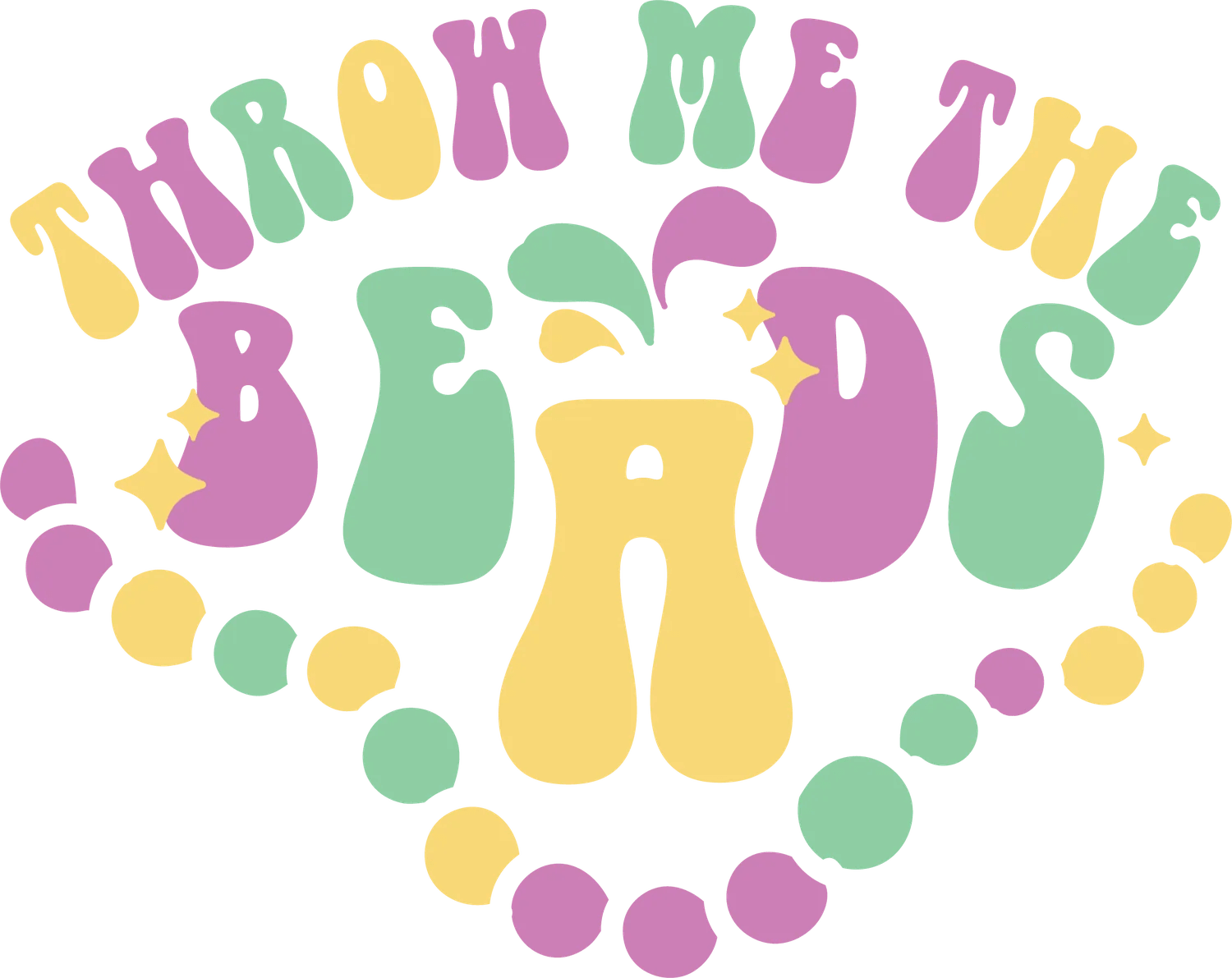 Mardi Gras Beads - DTF Ready to Press - Heat Press Transfer