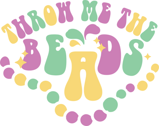 Mardi Gras Beads - DTF Ready to Press - Heat Press Transfer