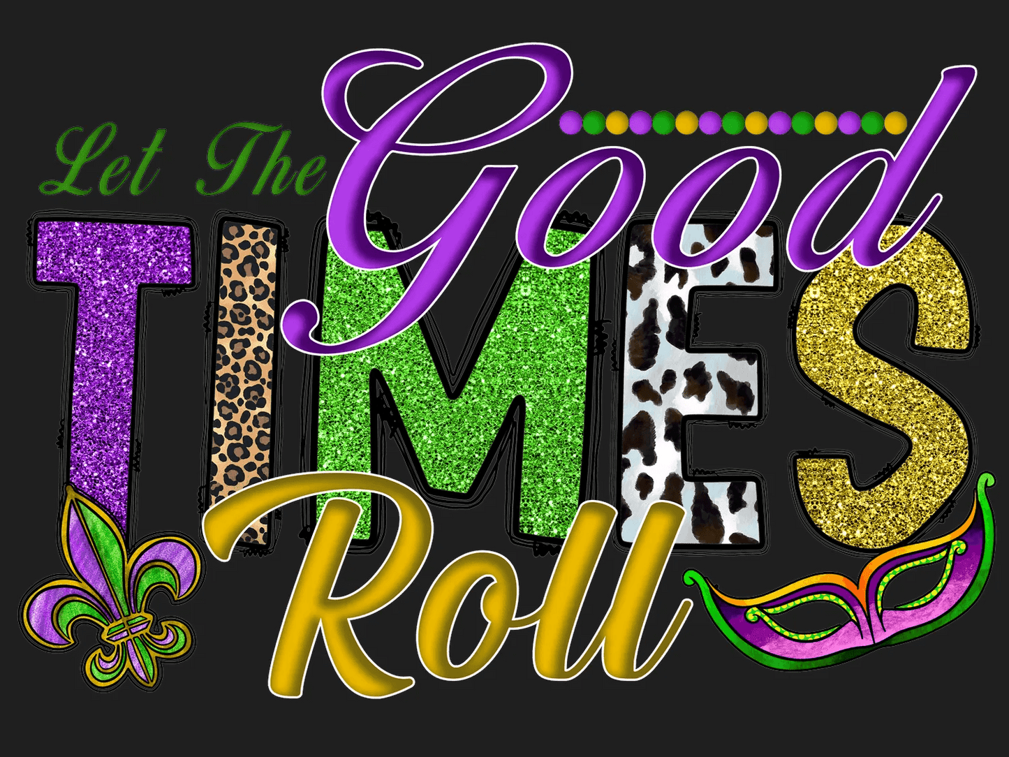 Mardi Gras Celebration - DTF Ready to Press - Heat Press Transfer
