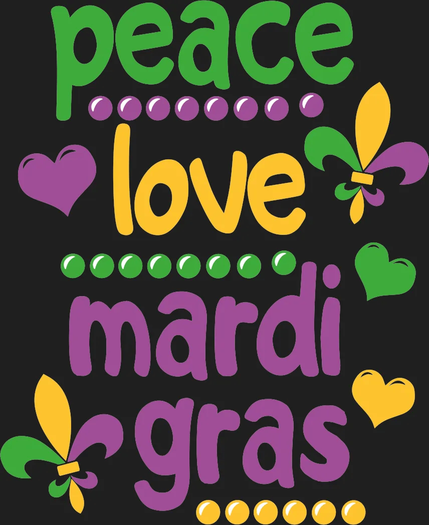 Mardi Gras Celebration - DTF Ready to Press - Heat Press Transfer