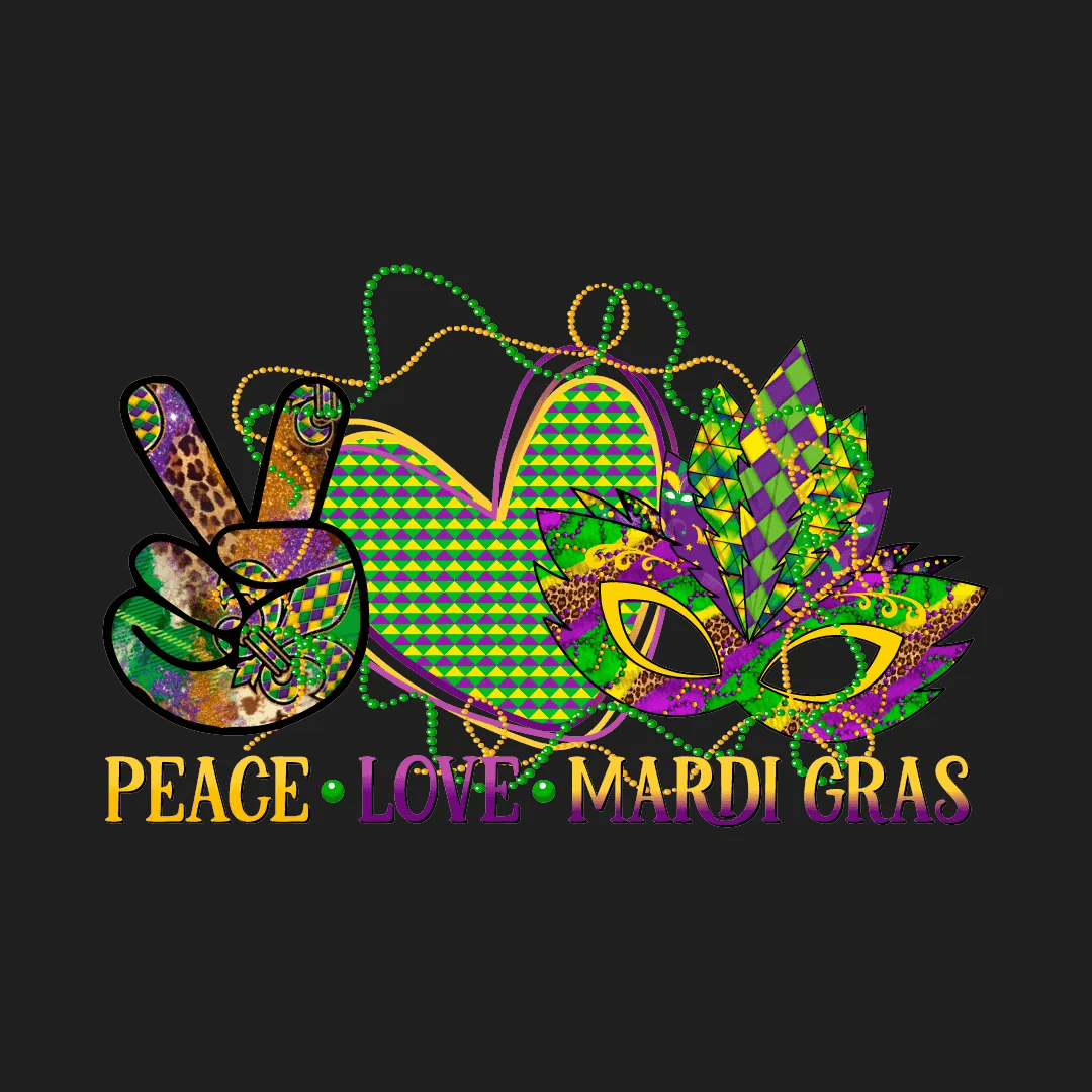 Mardi Gras Celebration - DTF Ready to Press - Heat Press Transfer