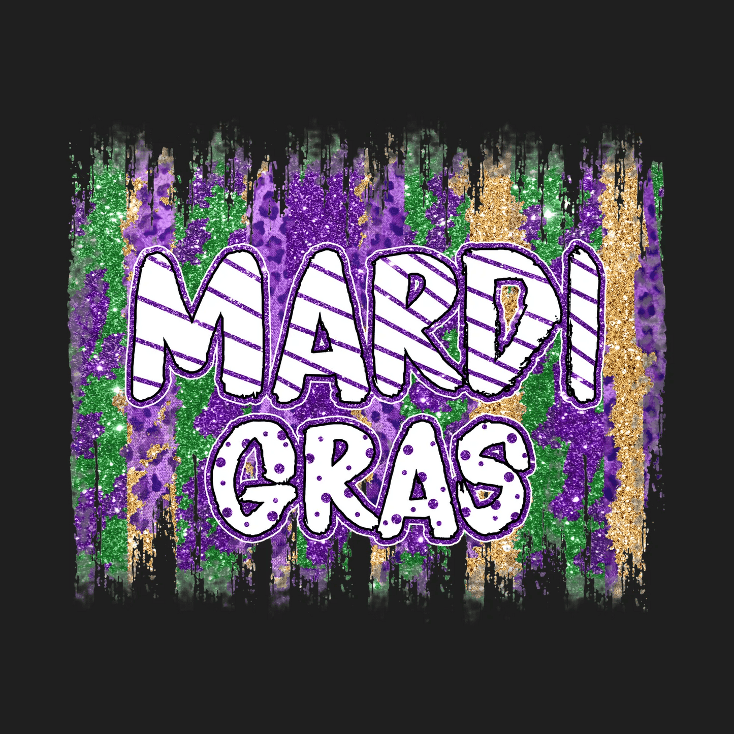 Mardi Gras Celebration - DTF Ready to Press - Heat Press Transfer
