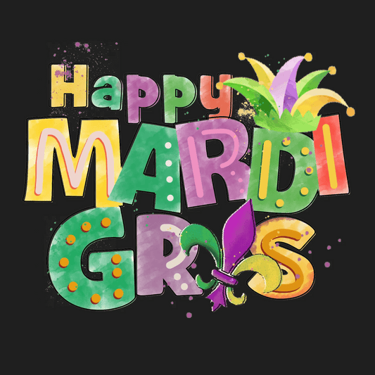 Mardi Gras Celebration - DTF Ready to Press - Heat Press Transfer
