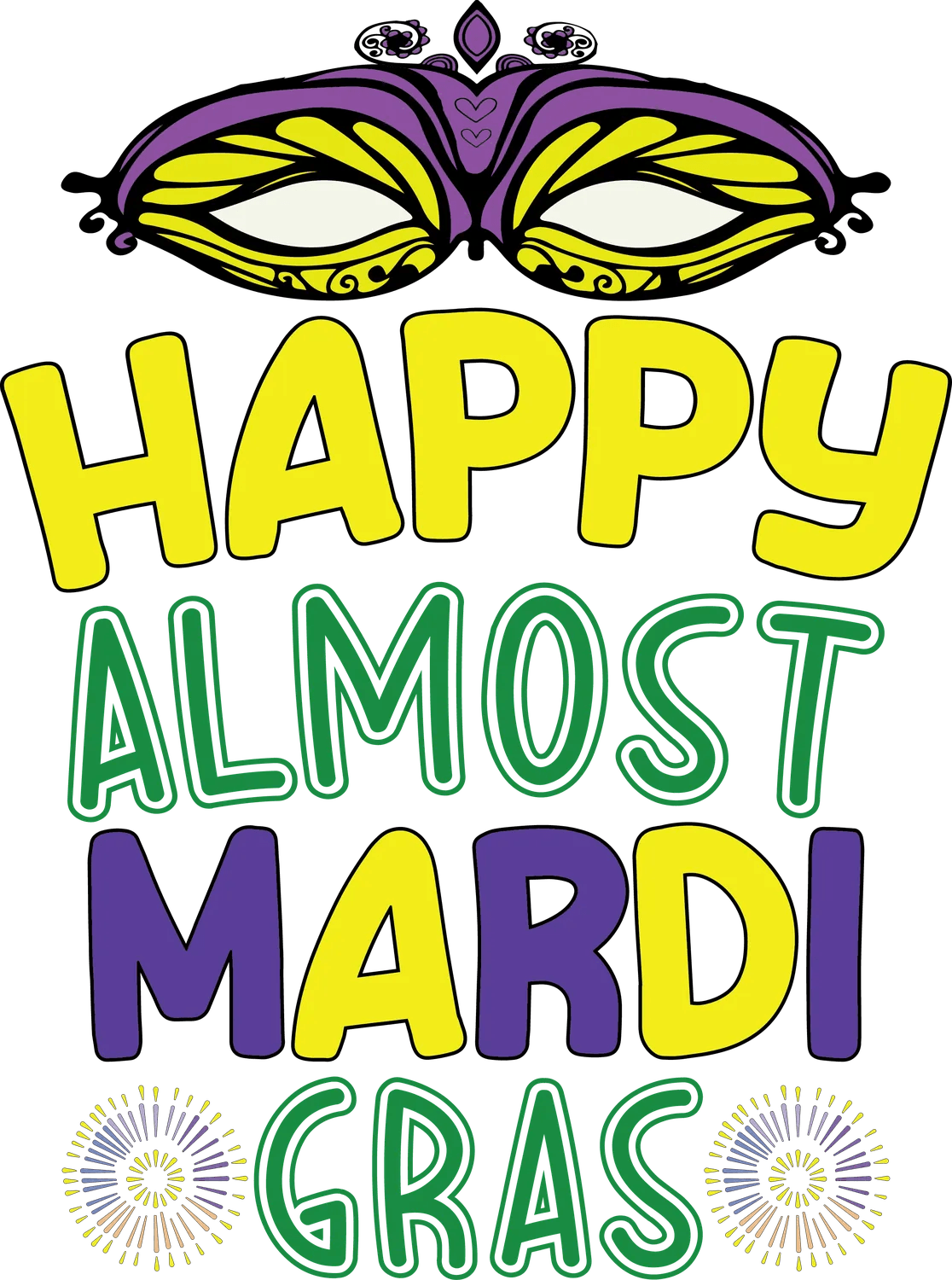 Mardi Gras Celebration - DTF Ready to Press - Heat Press Transfer