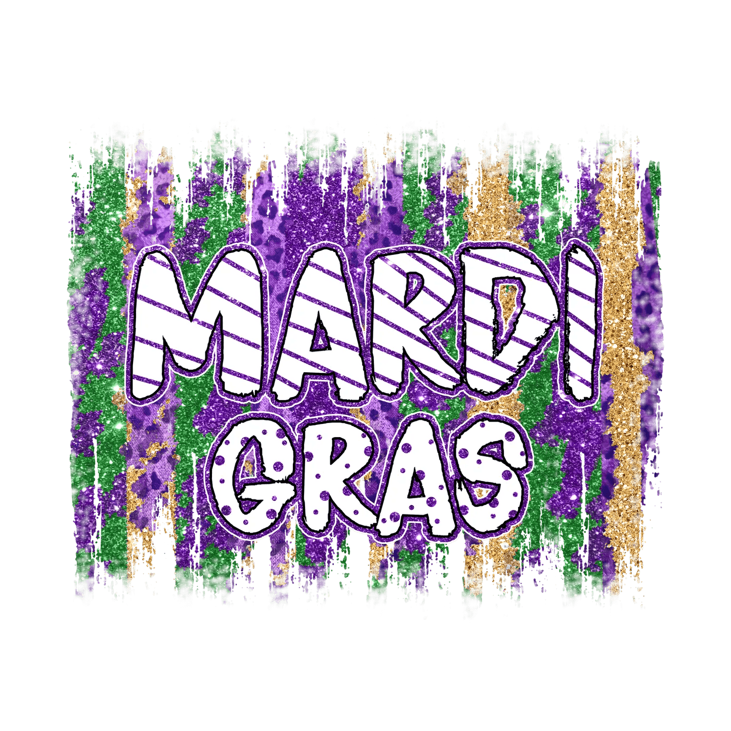 Mardi Gras Celebration - DTF Ready to Press - Heat Press Transfer