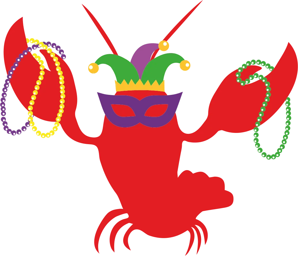 Mardi Gras Crawfish - DTF Ready to Press - Heat Press Transfer