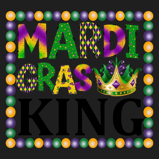 Mardi Gras Crown - DTF Ready to Press - Heat Press Transfer