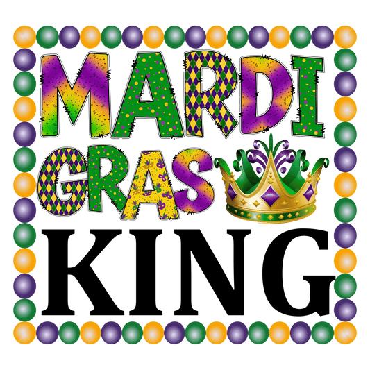 Mardi Gras Crown - DTF Ready to Press - Heat Press Transfer