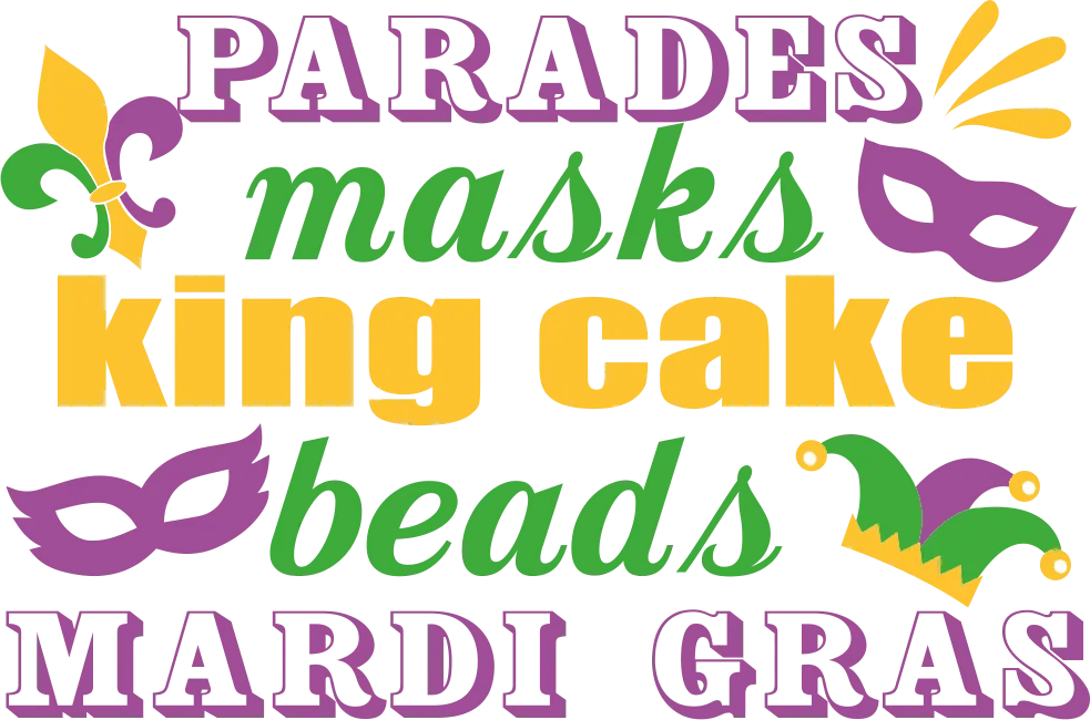 Mardi Gras Festivities - DTF Ready to Press - Heat Press Transfer