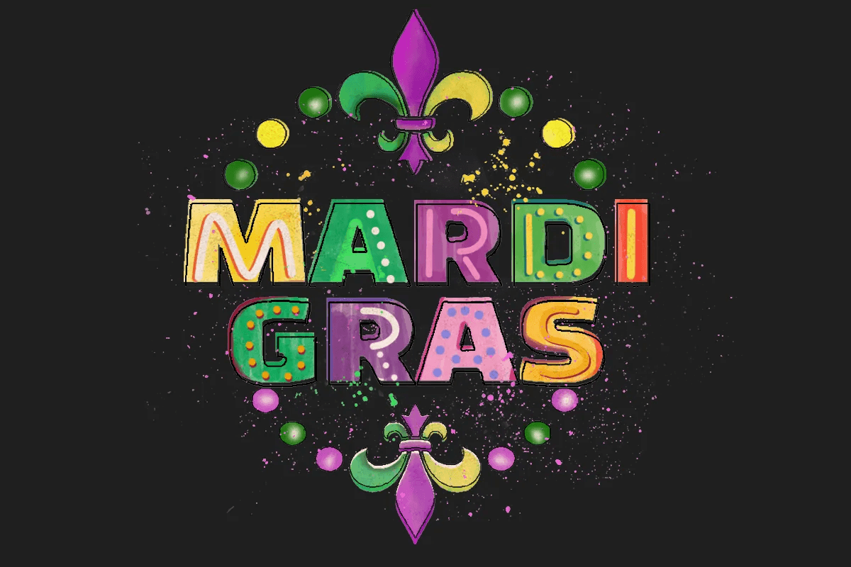 Mardi Gras Festivity - DTF Ready to Press - Heat Press Transfer