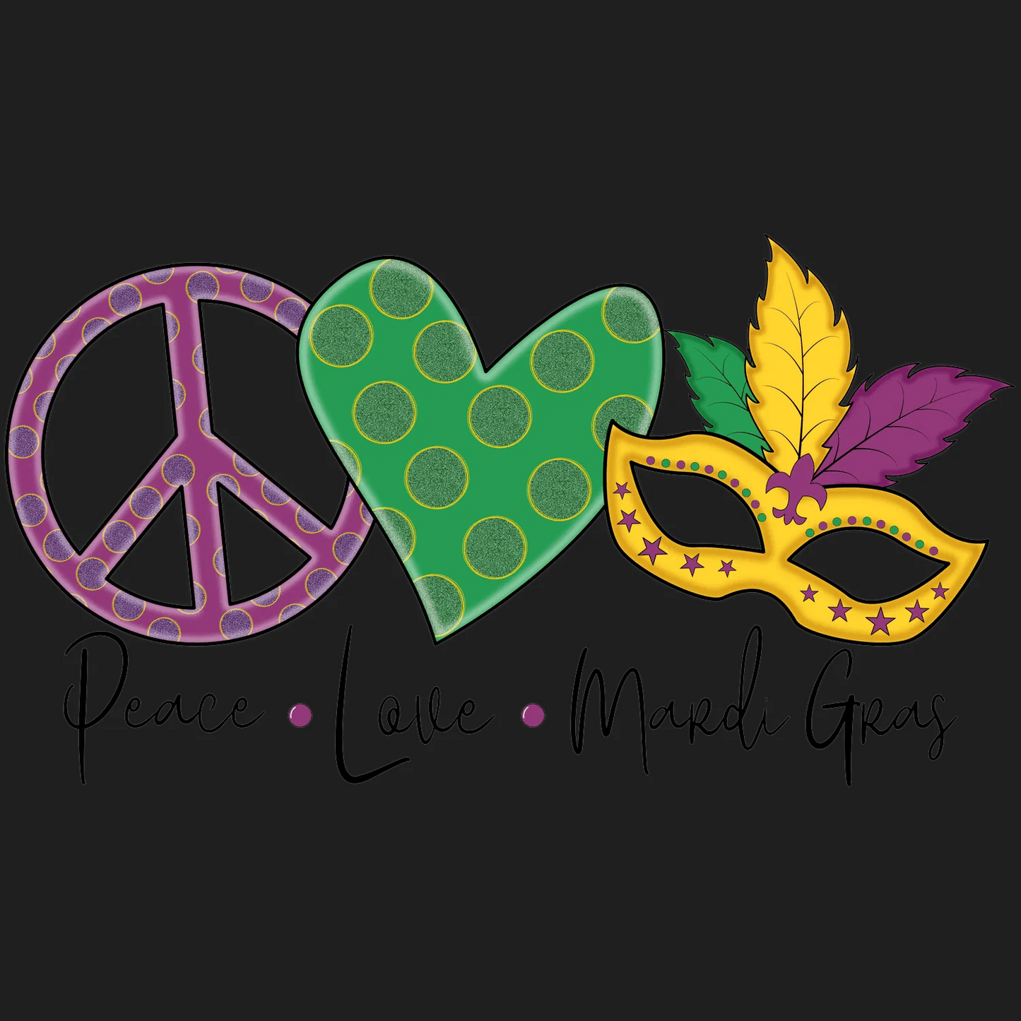 Mardi Gras Festivity - DTF Ready to Press - Heat Press Transfer