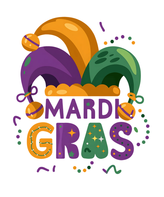 Mardi Gras Festivity - DTF Ready to Press - Heat Press Transfer