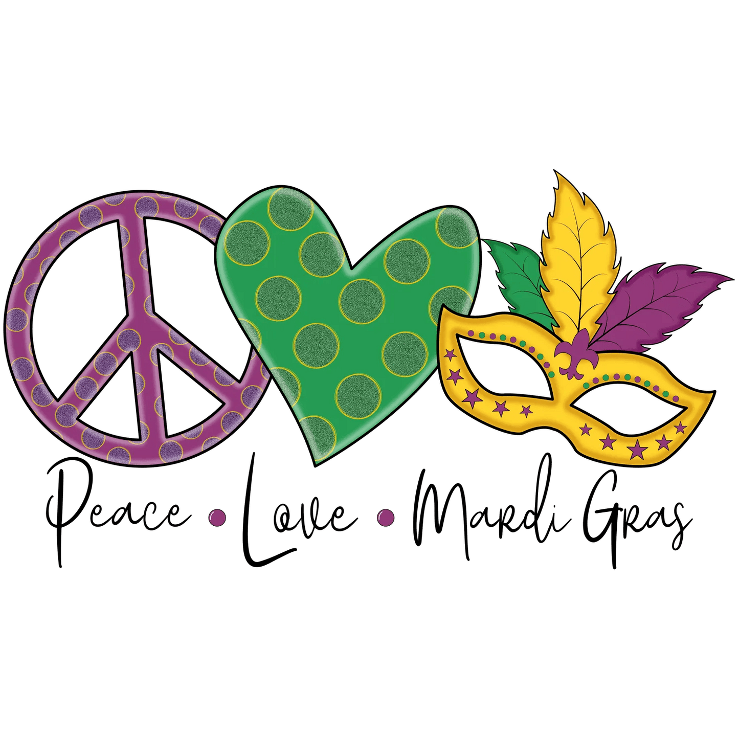 Mardi Gras Festivity - DTF Ready to Press - Heat Press Transfer