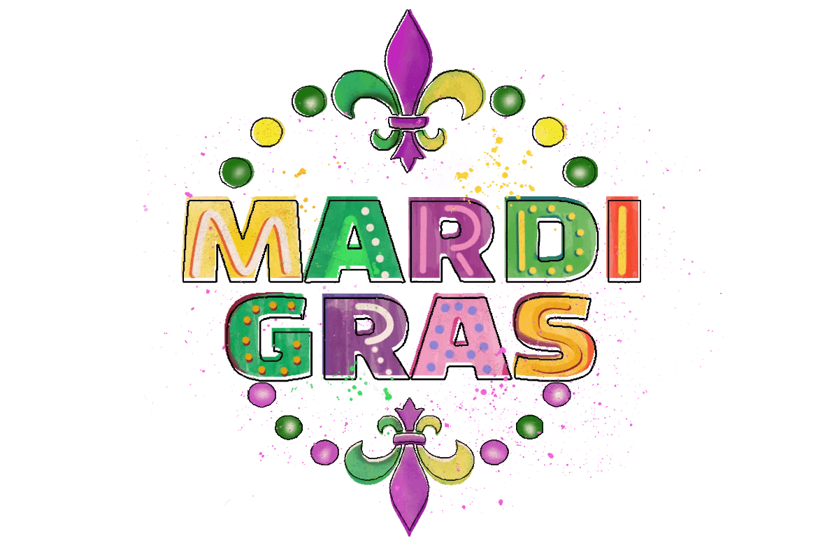 Mardi Gras Festivity - DTF Ready to Press - Heat Press Transfer