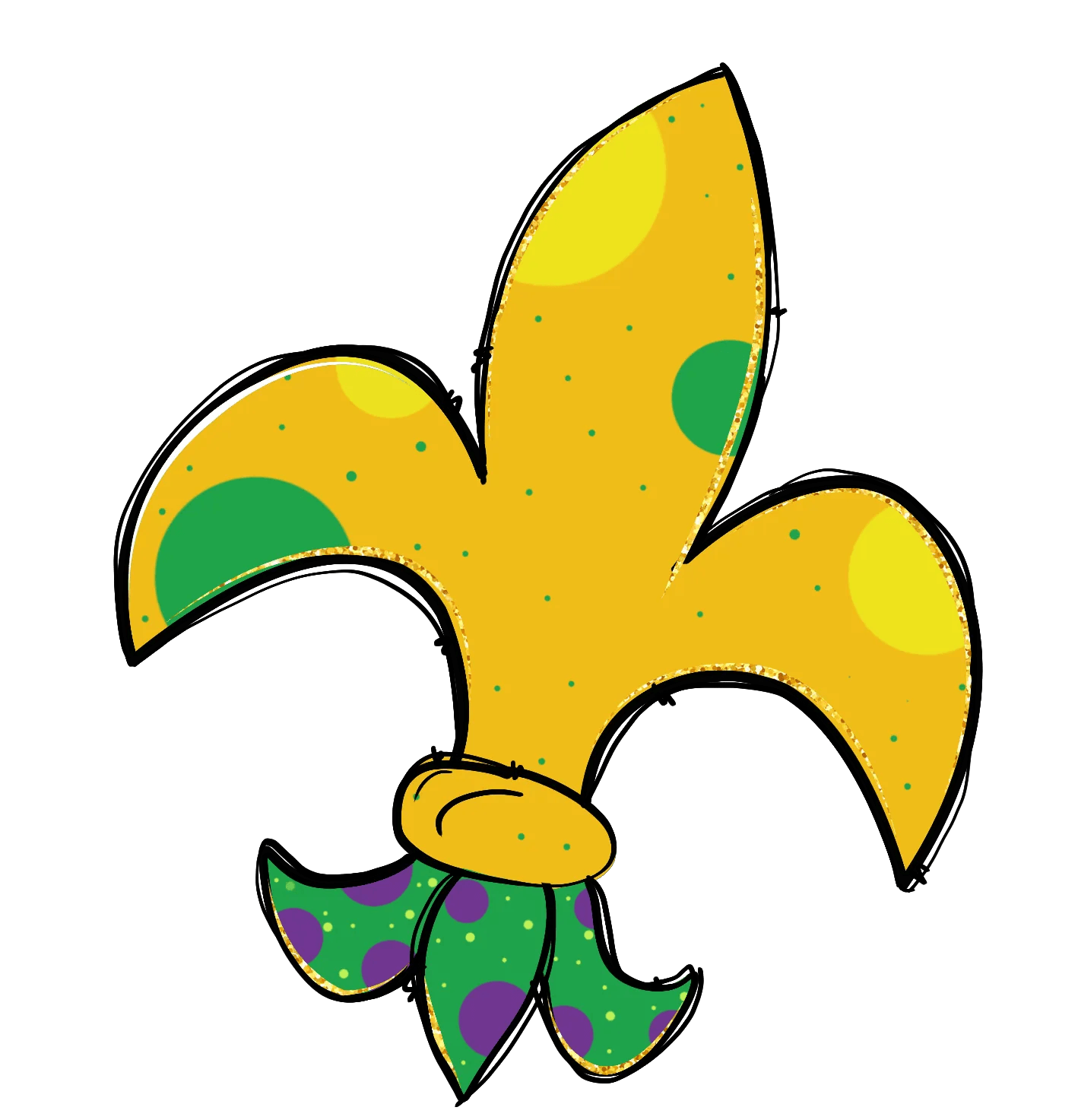Mardi Gras Fleur-de-Lis - DTF Ready to Press - Heat Press Transfer
